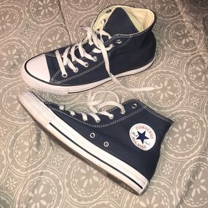 White and navy converse sneakers